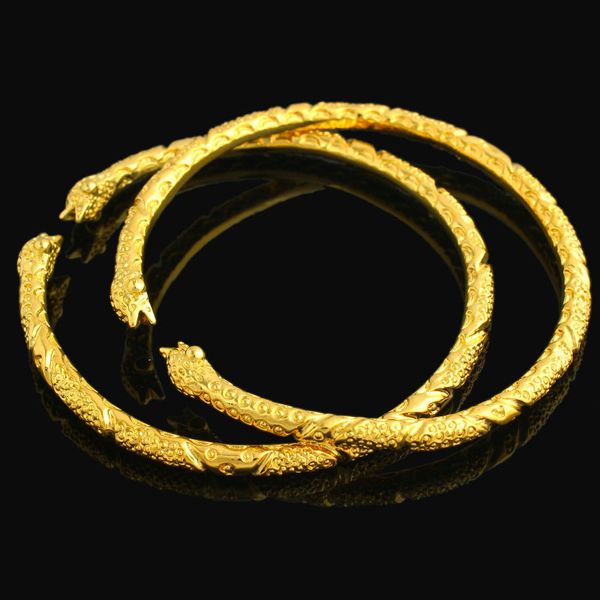 1 piece large animal design men's bracelet in 18k yellow gold-filled cuff bangle fashion accessory