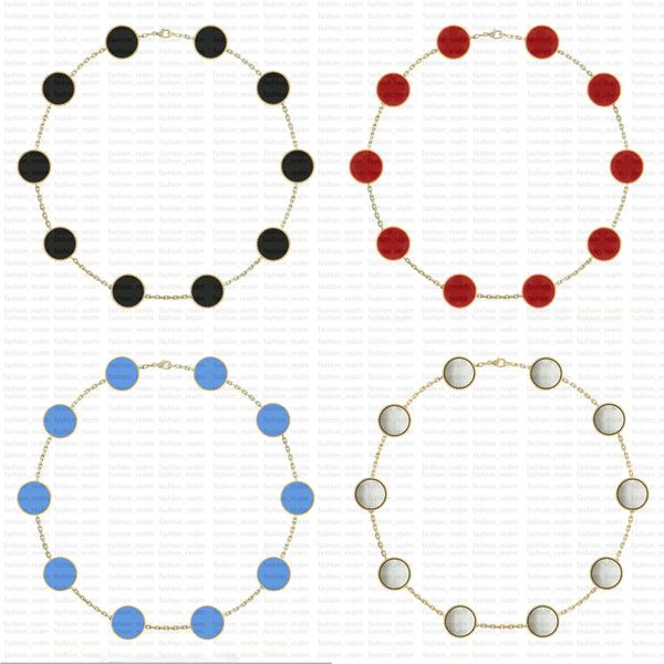 10 Elegant Four-Leaf Clover Necklaces - Designer Lucky Flower Link Chains with Pearl Collar Pendants for Women