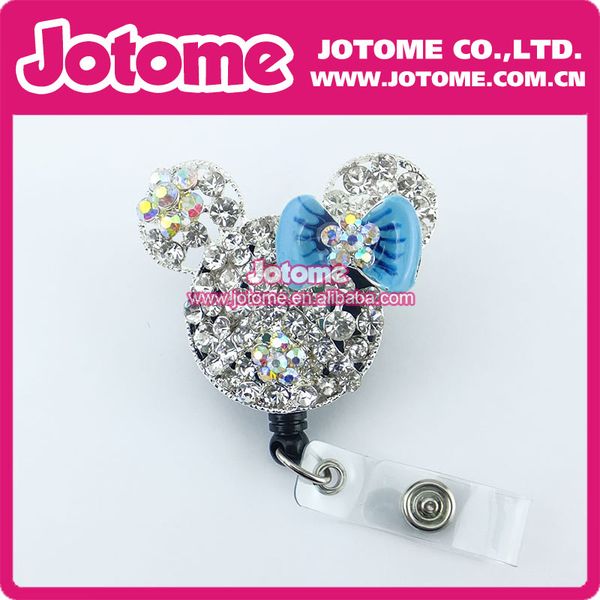100 adorable mouse-shaped key rings with crystal rhinestones, perfect ID badge holders for nurses, students, staff and teachers