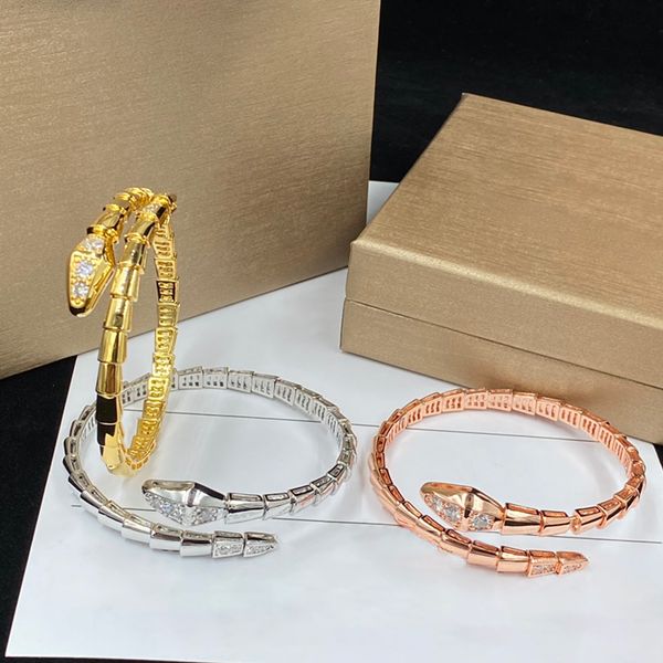10A Snake Bangle Jewelry Brand Multi-loop Bracelet Sterling Silver Female Round Hard Bracelet Classic Chain Women Ladies Bracelets with Box