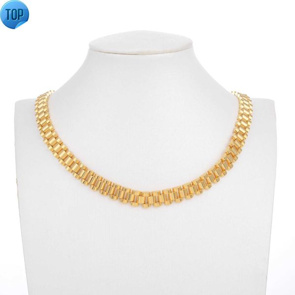 10mm*56cm Bold Hip Hop Gold Black Titanium Steel Necklace - Chunky Stainless Steel Link Chain Watch Band Design