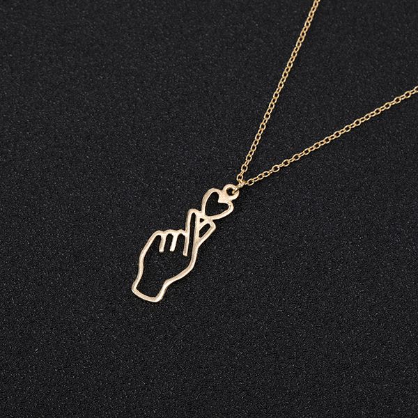 10-piece I Love You Sign Language Necklace Set with Dog, Cat Paw, Heartbeat, and Snowflake Designs for Women