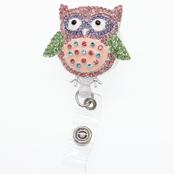 10-piece set of adorable key rings featuring rhinestone nurse and medical doctor symbols, plus animal and bird designs like owls and eagles, with retractable badge holders and alligator clips