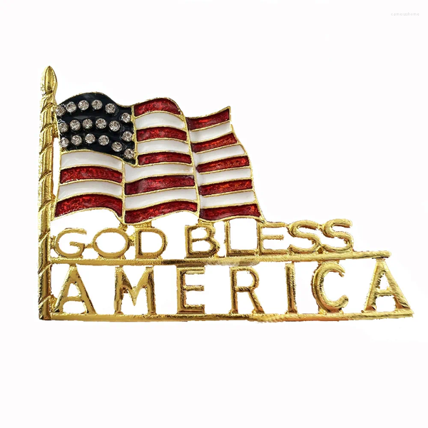 10-piece set of patriotic enamel brooches featuring 