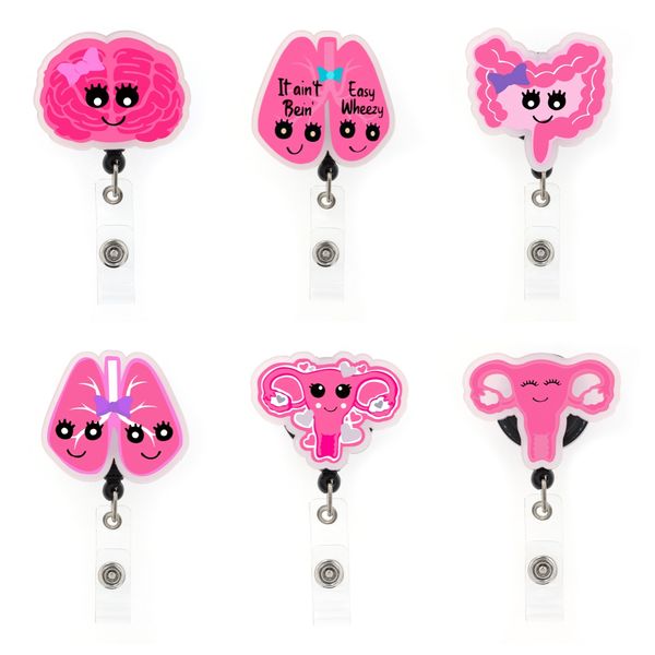 10-piece set of stylish key rings for office or medical use, featuring acrylic designs like nurse badge reels and organ shapes for doctors