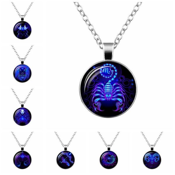 12 Zodiac Sign Pendant Necklace with Double Galaxy Glass Cabochon for Women and Men  

Horoscope Astrology Constellation Necklace Jewelry  

Zodiac Necklace Featuring Glass Cabochon and Galaxy Desi...