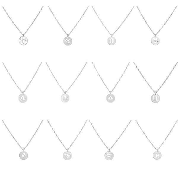 12-piece zodiac constellation pendant necklaces featuring hollow star signs in gold and silver for women