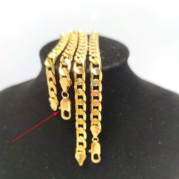 14K solid gold urban-style Miami Cuban chain necklace bracelet, 8mm width, 24-inch length, with rapper-inspired design and gold stamp