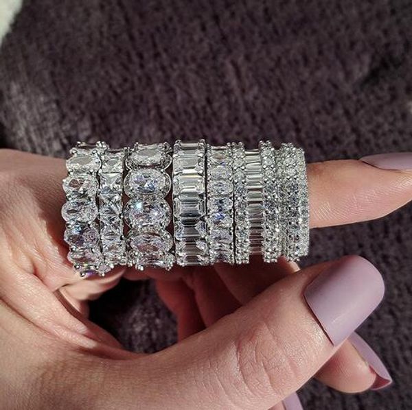 17 Styles Lovers Promise Ring with 5A Zircon and 925 Sterling Silver, Wedding Bands for Women and Men, Perfect Party Jewelry and Gift