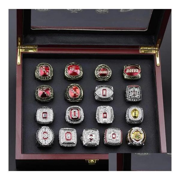 17-piece Ohio State Buckeyes championship ring set for men, a perfect fan gift for birthdays with wholesale delivery options