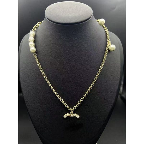 18 stylish wholesale luxury designer pendant necklaces featuring double letter chains with plated crystal rhinestones
