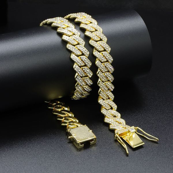 18k gold and sterling silver Cuban link chain for men, 12mm wide, 45-6 length, featuring moissanite and goth nature style, ideal for hip hop fashion