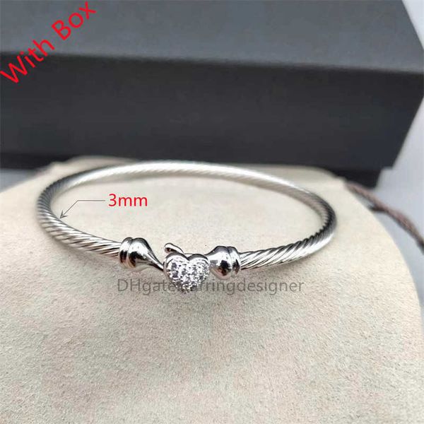 18k gold bangle with 925 silver, featuring a designer bracelet with diamonds, perfect as a luxury gift for couples or family in a stylish box
