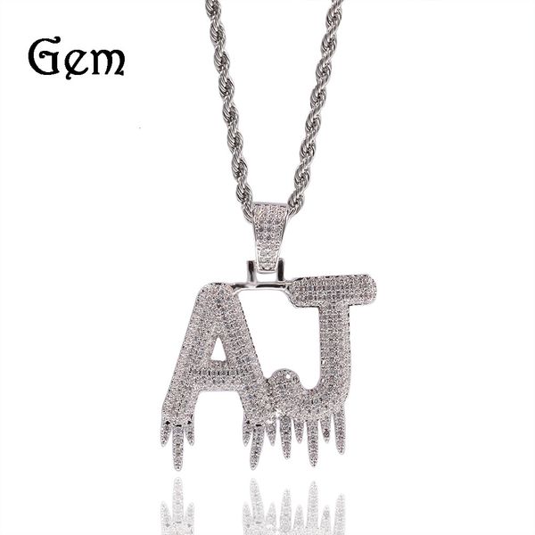 18k gold diamond zircon jewelry hip hop ice bar mosaic letter pendant necklace in a stylish copper set, perfect for a bold and unique sweater chain