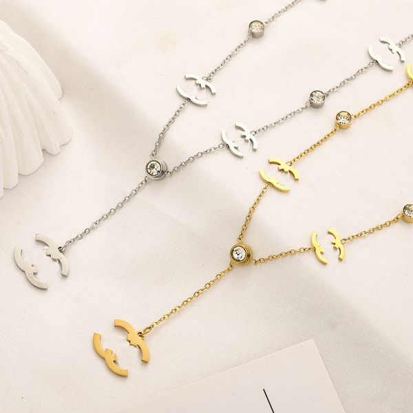 18K gold pendant necklace with matching chain, perfect as a women's wedding or party jewelry gift, available in stainless steel or 925 silver styles
