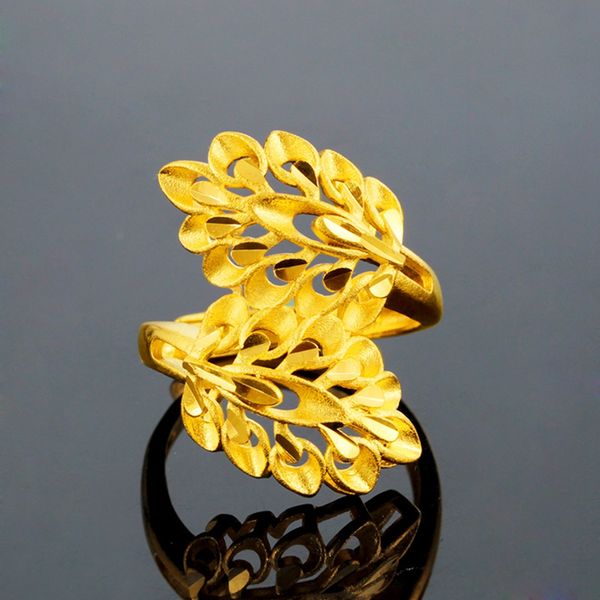 18K gold-filled adjustable ring for women, perfect as wedding or party jewelry gift
