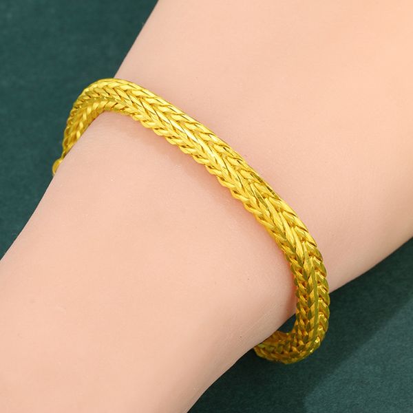 18K gold-filled men's bone chain bracelet with vintage link design, a stylish 8.3-inch wrist accessory perfect as a gift