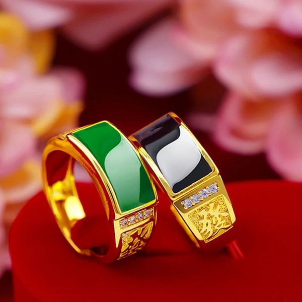 18k gold-filled stylish men's ring with adjustable size, a classic jewelry gift