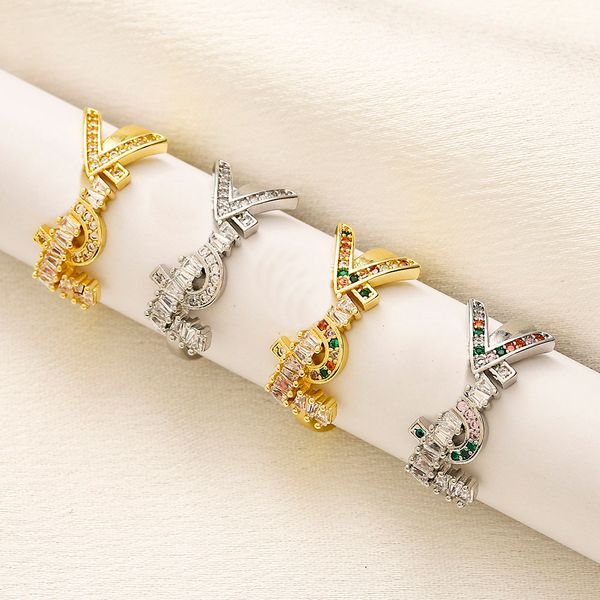 18K gold-plated elegant ring featuring a luxurious white diamond design on high-quality 925 silver alloy