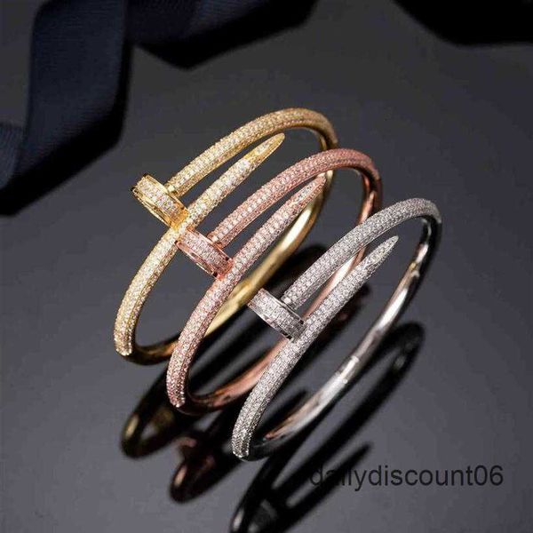 18k gold-plated love bangle with full diamonds, a perfect jewelry gift for lovers, size 16.5cm, no box included
