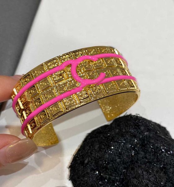 18k gold-plated luxury bangle in white and fuchsia with PS3870A stamp box