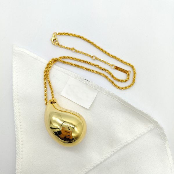 18k gold-plated luxury pendant necklace with PS7955A stamp, large charm design, includes gift box