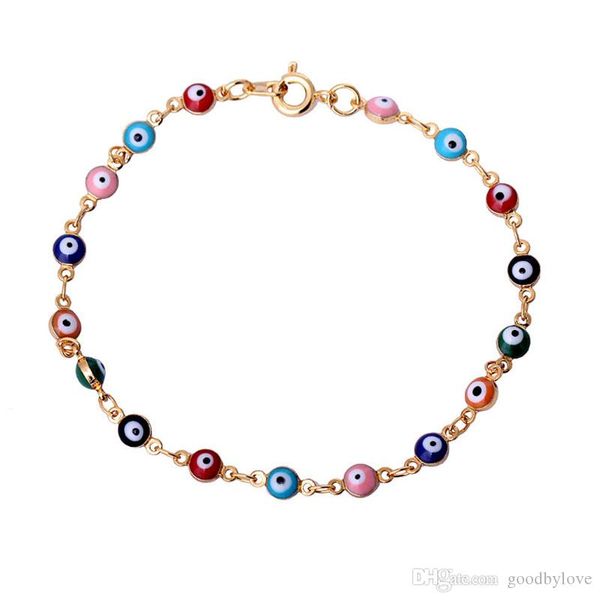 18K gold-plated multicolor link chain bracelet, a stylish 20cm (7.87