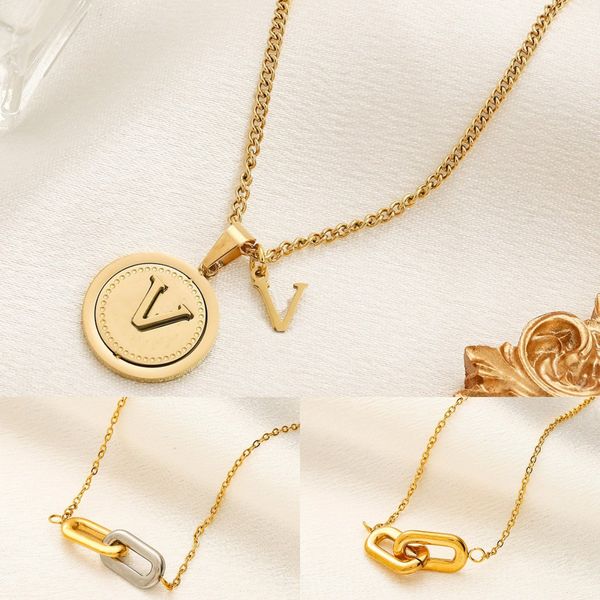 18K gold-plated pendant necklace for women, featuring a stylish stainless steel chain, perfect for weddings, parties, travel, and swimming