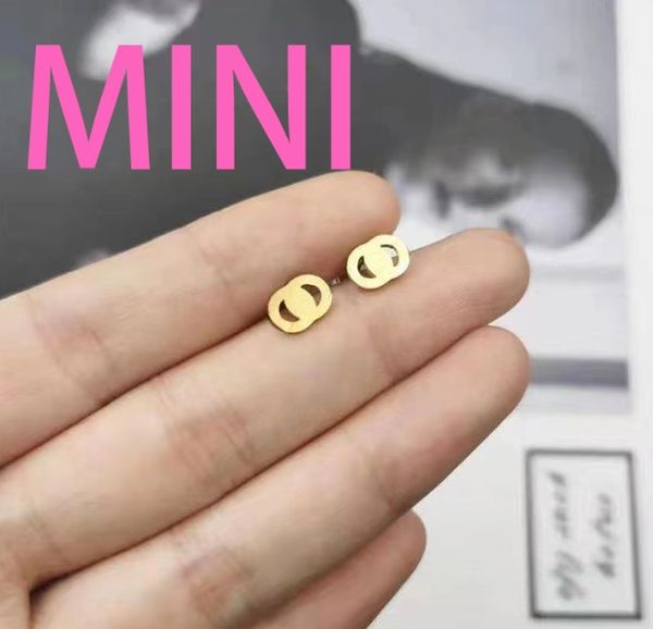 18k gold-plated stainless steel mini stud earrings for women's party wear