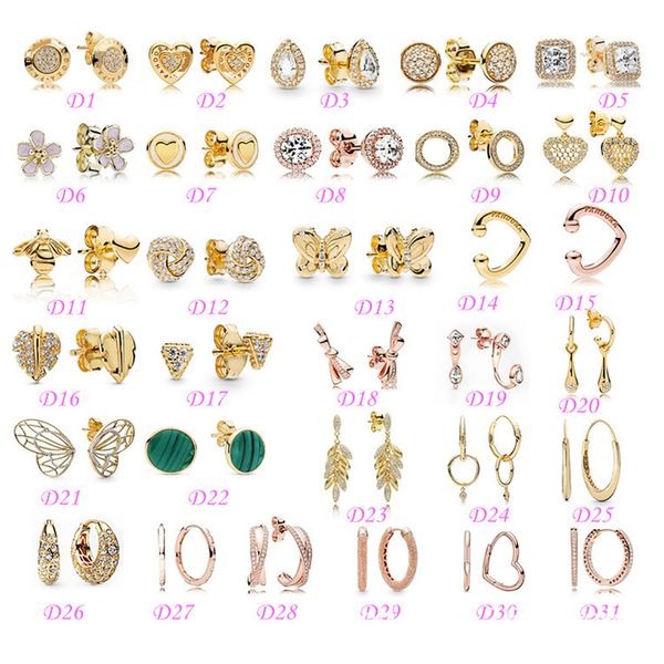 1pcs S925 sterling silver floral DIY bead charm compatible with Pandora bracelets for women in European gold tone