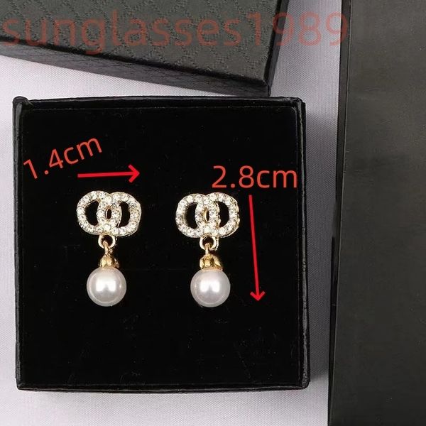 20 Style Mixed Earring Simple 925 Silver Ear Stud Famous Women Geometry Cross Round Crystal Rhinestone Pearl Earrings Bride Wedding Party Je