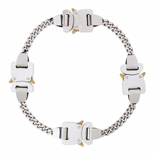 2020 Titanium Stainless Steel ALYX 9SM Hero Chain Necklace with 4 Buckles for Men and Women