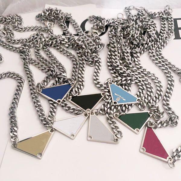 2021 luxury pendant necklaces for men and women, 48cm inverted triangle design, high-quality brand jewelry in 19 styles
