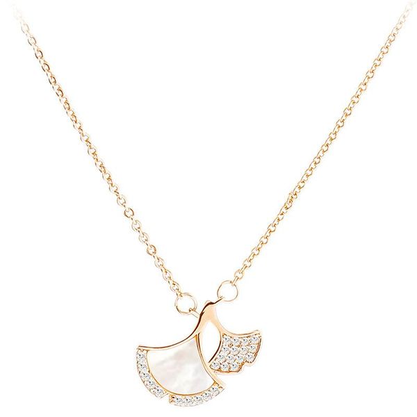 2021 Women's DIY Valentine's Day Gift: 925 Sterling Silver Fritillary Ginkgo Leaf Pendant Necklace