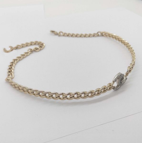 2023 elegant diamond-accented bangle pendant necklace in dual-tone plating with stamped box PS7443B