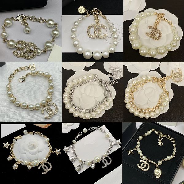2023 New Luxury Natural Pearl Chain Bracelet Brand Classic Designer CC Bracelet Fashion Korean Charm Bracelet for women Wedding Jewelry Gift

Rewritten:
Elegant 2023 natural pearl chain bracelet, a classic CC designer piece with Korean charm, perfect for women's weddings and gifting