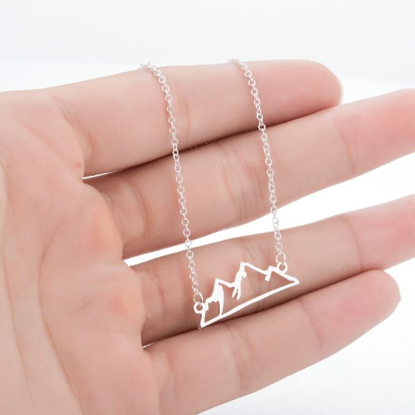 2024 New Stainless Steel Mountain Necklace Pendant Fashion Jewelry For Women Charm Choker Necklaces Collar