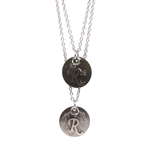 21ss Raf Simons vintage round pendant necklace with durable lettering, a hip hop punk streetwear accessory