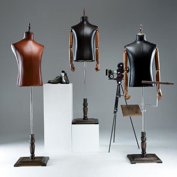 2-style half-body male mannequin without hands for clothing display, store shelf model D239