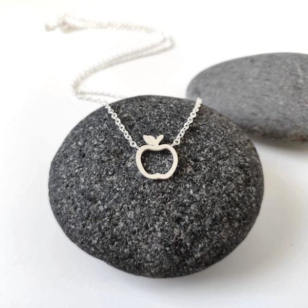 30 playful hollow apple-shaped charm pendants for teacher graduation necklaces and bangles