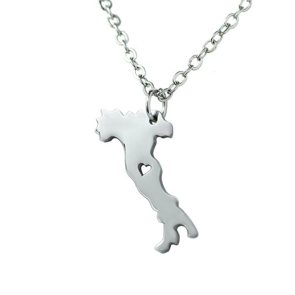 30-piece European country map necklace featuring Italy charm, showcasing Italian pride with 
