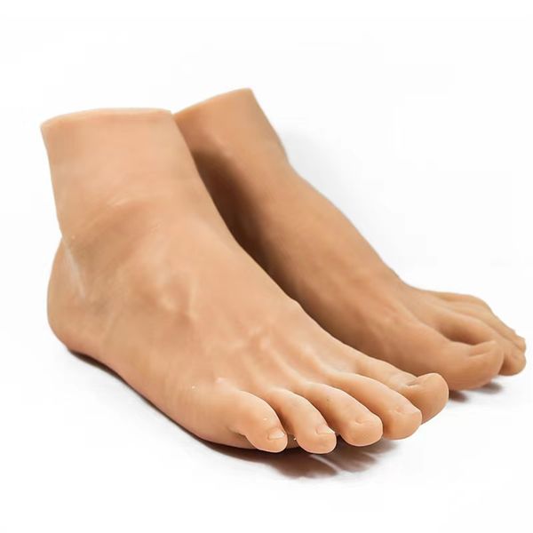 42Yard Male Silicone Foot Mannequin for Displaying Shoes, Socks, Manicure, Teaching and Photography - Soft Material Leg Model