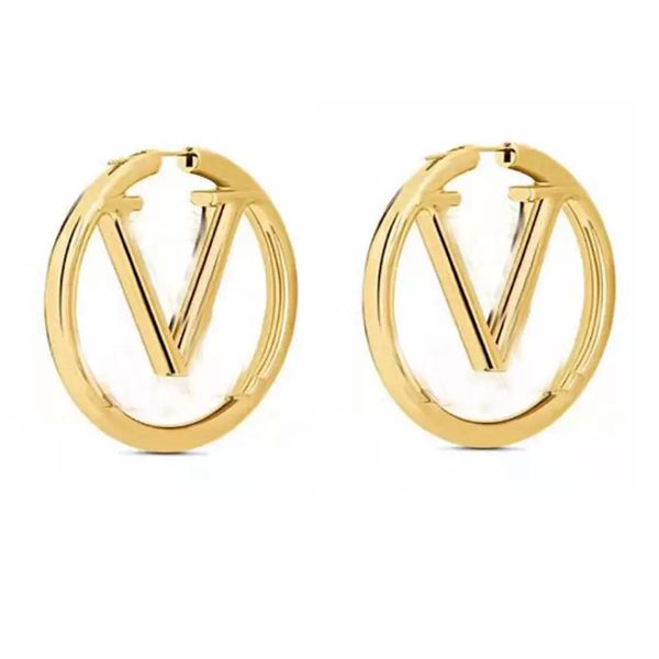 4cm gold plated earrings for women, elegant stainless steel round designer jewelry, perfect as Valentine's Day gifts or bridal accessories