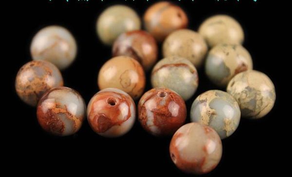 4style 12mm tianrdiy ice flower agate stone christmas gif foil powder round bead handmade beaded necklace accessories jewelry gemstone d046