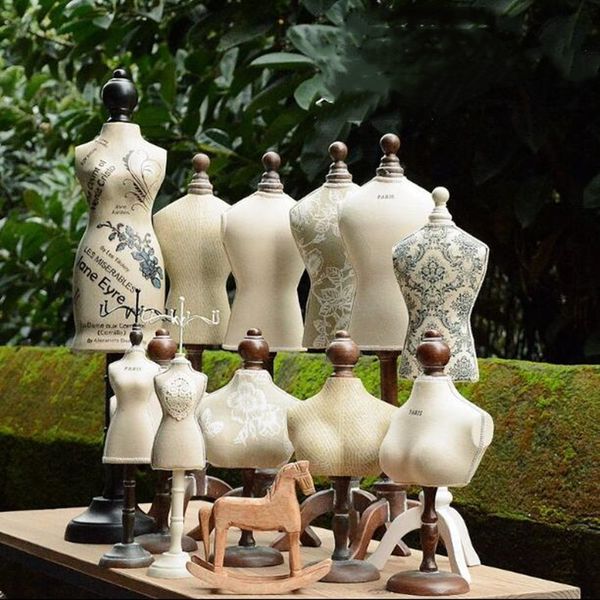 4style Blue Jewelry Female Body Mannequin Head Display with Celadon Flower Earring and Necklace on Wooden Base Storage Rack D213