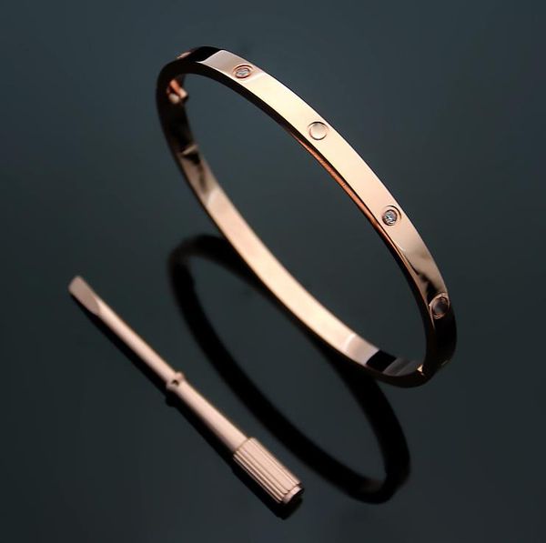50% off 4mm slim silver bangles for women and men, titanium steel gold screwdriver bracelets for lovers, unboxed, size 16-19cm