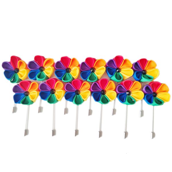 50-piece rainbow flower brooch set, handmade LGBT pride jewelry for friends, party gifts, wholesale