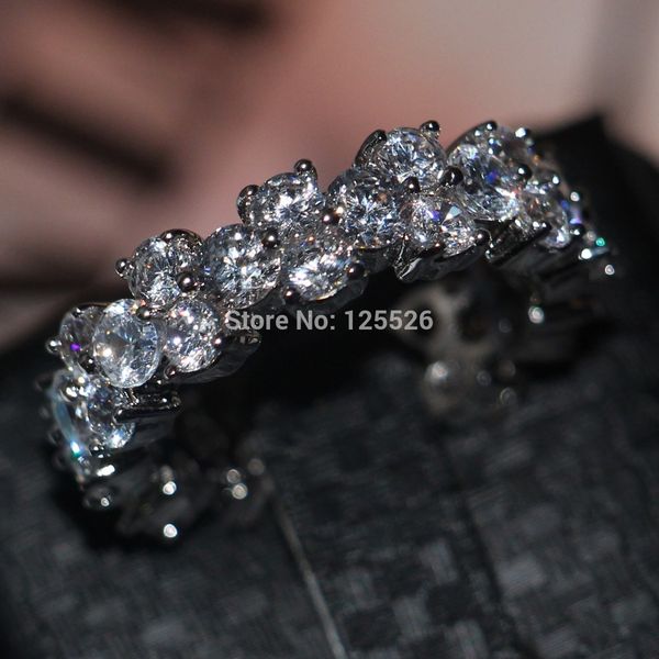 5A Zirconia 10K white gold filled engagement and wedding ring, sizes 5-11, with free shipping included