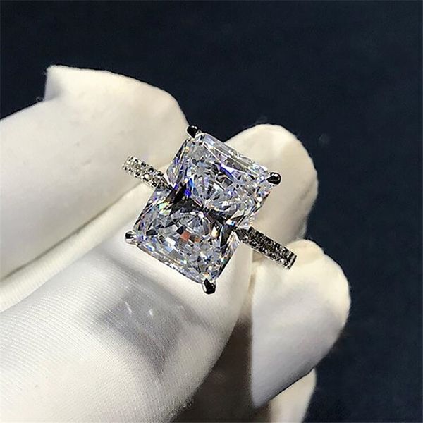 5CT Stunning Luxury Jewelry 925 Sterling Silver Princess Cut White Topaz CZ Diamond Eternity Ring Women Wedding Engagement Band Ring Gift

Rewritten:
Elegant 5CT 925 silver princess-cut white topaz and CZ diamond eternity ring for women's weddings and engagements