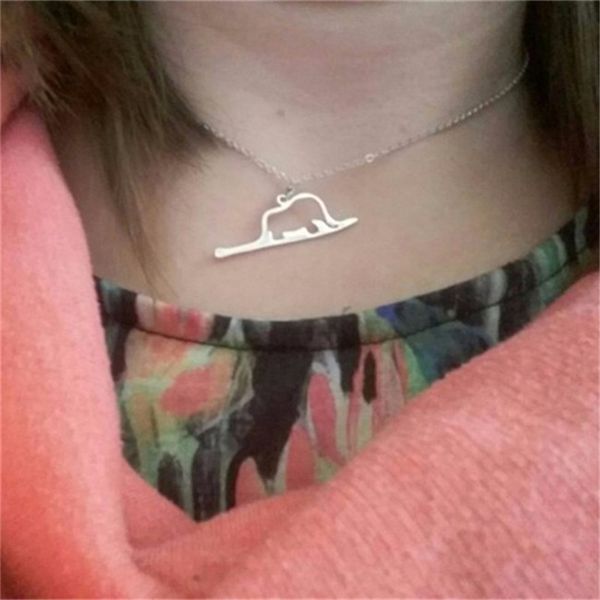 5-piece set of hollow outline Little Prince necklaces featuring lucky origami elephant in snake designs, perfect as birthday gifts